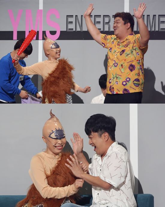 개그콘서트 속 코너 연애인들에서 오나미와 정명훈이 비밀 연애를 하다 입맞춤을 하는 전개를 연출할 예정이다. /KBS2