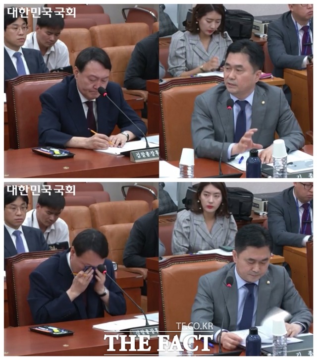 김종민 더불어민주당 의원은 8일 국회 인사청문회에서 질의시간을 빌어 검사가 불법에 내몰리면 안된다며 고 변창훈 검사 이야기를 꺼냈다. 윤석열 검찰총장 후보는 결국 눈물을 보였다. /국회영상회의록시스템