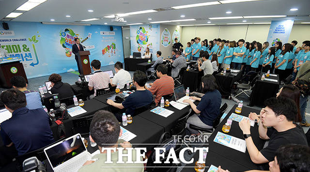 한국순환자원유통지원센터 서초 본사에서 열린 2019 캠퍼스리월드챌린지 미디어데이