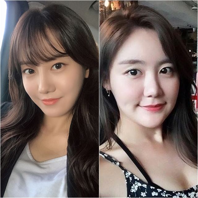 정민아(왼쪽)와 이예림이 닮았다는 누리꾼의 의견이 제시되고 있다. /정민아 인스타그램, 이예림 인스타그램