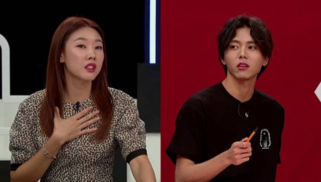 한혜진(왼쪽)과 주우재가 역대급 고구마 사연에 분노했다. /KBS Joy 제공