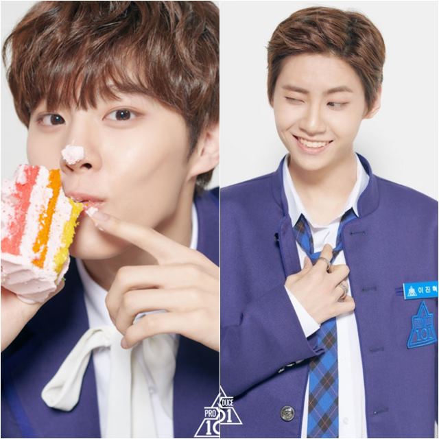 프로듀스 X 101에 출연한 김우석과 이진혁. 두 사람은 업텐션의 컴백활동에 함께하지 않는다. /Mnet