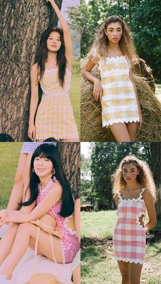 패션 브랜드 Paris99(파리99)는 그룹 레드벨벳(왼쪽)이 자신의 브랜드 옷을 표절했다고 주장했다. /SM엔터테인먼트, Paris99 인스타그램