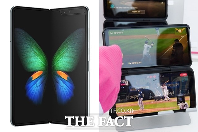 IFA 2019에서 삼성전자의 갤럭시 폴드(왼쪽) 수정본과 LG전자의 V50 씽큐 및 듀얼스크린 후속작이 공개될 예정이다 /더팩트 DB, 삼성전자 제공