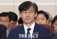 [TF포토] 조국, 쏟아지는 야당 질타에 '눈 감고 싶은 현실'