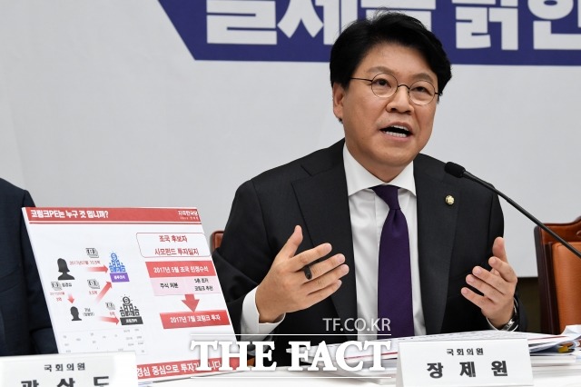 음주운전과 운전자 바꿔치기 의혹을 받는 장용준의 아버지인 장제원 자유한국당 의원. /남윤호 기자