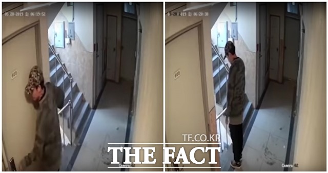 지난 5월 혼자 사는 여성의 집에 침입하려 한 조모(30) 씨의 범행이 담긴 CCTV 영상 중 일부. /유투브 캡처