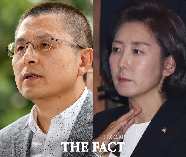 박 전 대장의 인재영입을 놓고 당내에서도 부적절하다는 의견이 나오고 있다. 한국당 황교안 대표(왼쪽)와 나경원 원내대표. /남용희 기자, 국회사진취재단