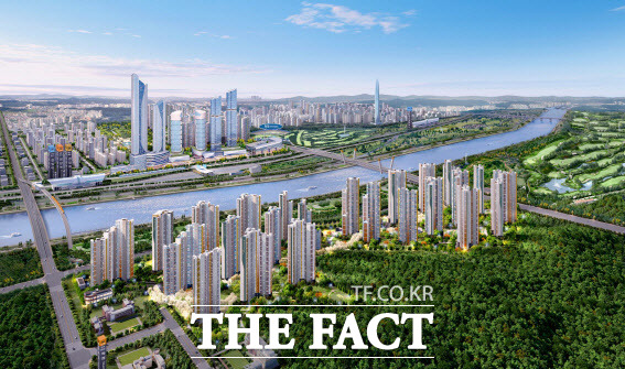 DK도시개발은 지난 7일 검암역 로열파크시티 푸르지오 분양대행사를 공개모집하겠다는 방침을 밝혔다. 사지은 검암역 로열파크시티 푸르지오 조감도 / DK도시개발