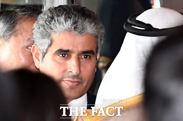 후세인 알 카타니 에쓰오일 대표이사가 지난 6월 서울 중구 신라호텔에서 열린 잔사유 고도화 시설(RUC)과 올레핀 다운스트림 컴플렉스(ODC) 준공식에 참석하고 있다. /남윤호 기자