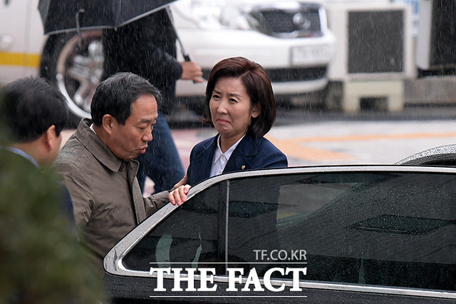 나경원 자유한국당 원내대표가 13일 검찰에 출석했다. 그는 패스트트랙(신속처리안건) 충돌 사건과 관련해 자유민주주의와 의회민주주의를 반드시 지켜내겠다고 했다./이선화 기자