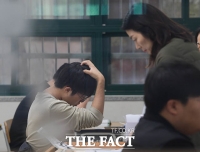[TF포토] 긴장되는 순간…'수능 치르는 수험생들'