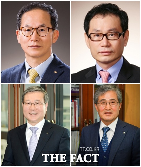 양종희 KB손해보험 사장, 허정수 KB생명 사장, 홍재은 NH농협생명 사장, 오병관 NH농협손보 사장(왼쪽 위부터 시계 방향으로) 등 금융지주 계열 보험사 CEO의 임기가 올해 말 끝나는 가운데 이들의 연임 여부에 관심이 쏠리고 있다. /더팩트DB
