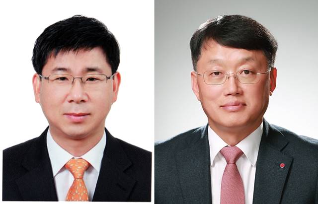 LG하우시스는 28일 이사회를 열고 강계웅 부사장(왼쪽)을 CEO로 선임했다. CFO 자리에는 강인식 전무가 발탁됐다. /LG하우시스 제공