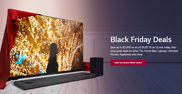 LG전자도 마찬가지다. LG전자는 12월 2일까지 △4K UHD TV △나노셀 TV △OLED TV 등의 할인을 진행한다. /LG전자 홈페이지 갈무리