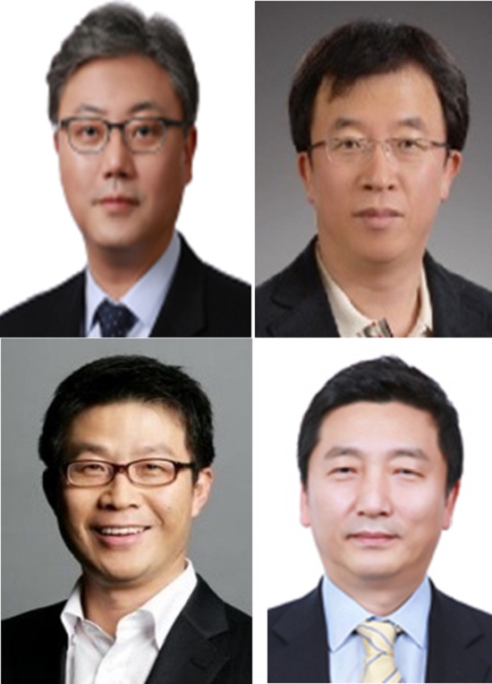 박성하 SK C&C 사장, 차규탁 SK루브리컨츠 사장, 이용욱 SK홀딩스 사장, 최진환 SK브로드밴드 사장(왼쪽 위부터 시계방향) /SK그룹 제공