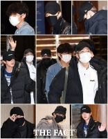 [TF포토] '가려도 눈부신 BTS의 출국길'