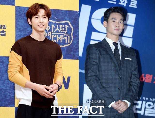 배우 송중기(왼쪽)와 김수현은 각각 오는 12월 말 소속사 블러썸엔터테인먼트, 키이스트와 전속 계약이 만료된다. /더팩트DB