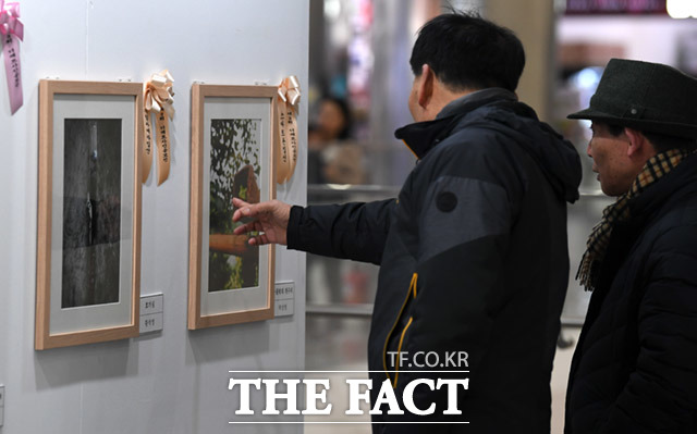 제3회 더팩트 사진 공모전 사진이 더 팩트다! 전시회가 19일 오후 서울 강남구 삼성동 코엑스 무역센터에서 열려 관람객들이 작품을 감상하고 있다. /임세준 기자
