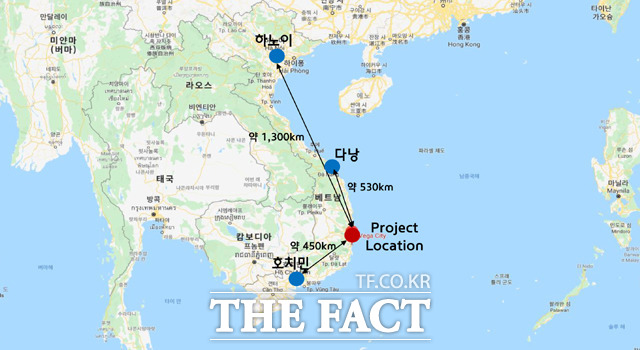 현대건설이 싱가포르와 베트남에서 8,000억 원 규모의 공사를 따냈다. 자료는 베트남 나트랑(나짱)지역 베가시티 복합개발사업 공사 위치도 /현대건설 제공