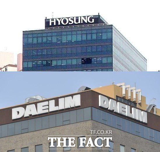 서울중앙지검이 26일 조현준 효성 회장 이해욱 대림 회장을 공정거래법 위반 혐의로 불구속기소 했다. 사진은 효성, 대림 사옥 전경. /더팩트 DB