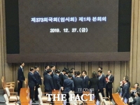  한국당, 문희상 의장 본회의장 입장 육탄저지