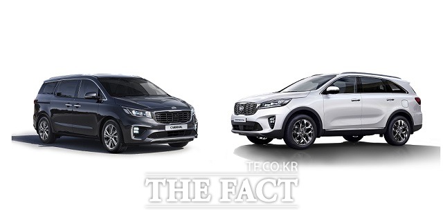 기아차는 올해 자사 대표 베스트셀링 모델인 미니밴 카니발(왼쪽)과 중형 SUV 쏘렌토의 4세대 모델을 출시한다는 계획이다. /기아차 제공