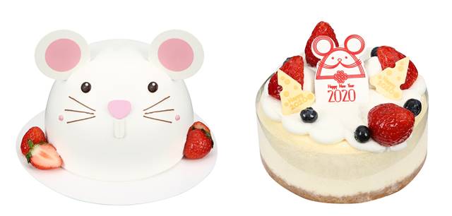 신세계푸드가 흰 쥐의 해를 맞아 베이커리 신제품 5종을 출시했다. 사진은 더 메나쥬리 복덩이 마우스 케이크(왼쪽), 럭키 마우스 치즈 케이크 / 신세계푸드 제공
