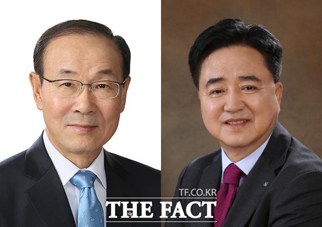 신용길 생명보험협회장(오른쪽)과 김용덕 손해보험협회장이 모두 2020년 신년사에서 올해 보험업계가 추진해야 할 핵심 과제로 소비자 신뢰 회복을 꼽았다. /더팩트DB