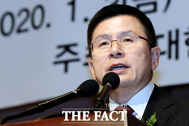 황교안 자유한국당 대표가 3일 오전 서울 중구 한국프레스센터에서 열린 2020년 의료계 신년 하례회에 참석해 축사를 하고 있다. /이선화 기자