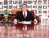 [TF포토] 씁쓸한 미소 짓는 문희상 국회의장, '완전체 원내대표 회동 무산'