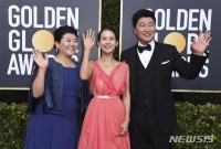 [TF포토] 영화 '기생충', 한국 영화 최초 골든글로브상 수상