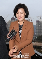 [TF포토] 2020년 첫 출근하며 미소 짓는 추미애 장관