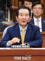 [TF포토] 질문에 답변하는 정세균 총리 후보자