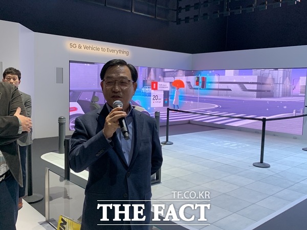 박종환 삼성전자 전장사업팀장은 이날 행사에서 진화한 디지털 콕핏의 다양한 기능과 추구하는 기술 방향 등을 소개했다. /라스베이거스=최수진 기자