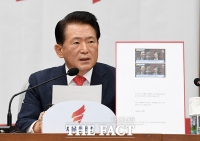 [TF포토] 추미애 장관 비판하는 김한표 자유한국당 의원