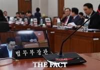 [TF포토] 추미애 법무부 장관의 '빈자리'