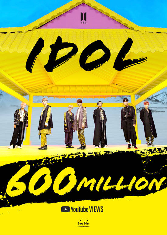 방탄소년단의 IDOL 뮤직비디오가 6억 뷰를 돌파했다. /빅히트 제공