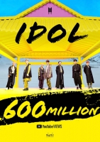  방탄소년단, 'IDOL' 뮤비 6억 뷰 돌파..韓 최고 6편째