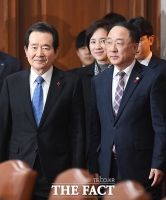 [TF포토] 첫 국무회의 위해 입장하는 정세균 총리