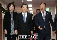 [TF포토] 국무회의 참석하는 유은혜-정세균-홍남기