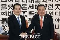 [TF포토] 악수하는 정세균 총리와 문희상 의장