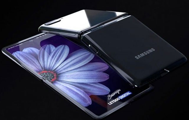 삼성전자는 갤럭시S20과 함께 폴더블폰 신제품 갤럭시Z 플립을 공개할 것으로 예상된다. 사진은 갤럭시Z 플립 랜더링 이미지. /레츠고디지털 화면 캡처