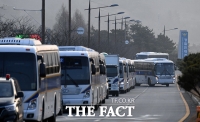 [TF포토] 경찰 버스로 가득한 아산 경찰인재개발원