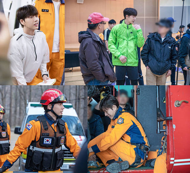 박해진은 고단한 현장에서도 늘 스태프들에게 웃음을 주고 틈만 나면 간식과 사탕을 나누는 등 모두의 에너지가 됐다. /마운틴무브먼트 제공