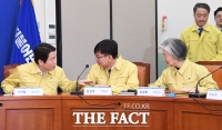 [TF포토] 대화하는 이인영 원내대표와 김상조 정책실장