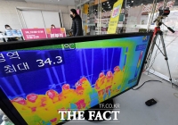 [TF포토] '실시간으로 발열 체크합니다'