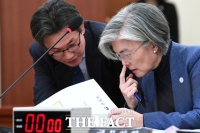 [TF포토] 강경화, '서류 검토에 고심'