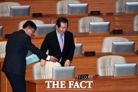 [TF포토] 정세균, '누구보다 빠른 본회의 참석'