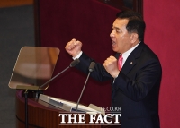 [TF포토] 두 주먹 불끈 쥔 심재철